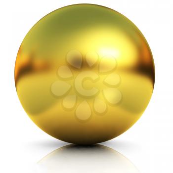 Gold Ball on a white background