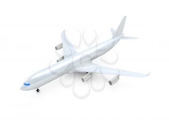 White airplane on a white background