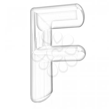 Alphabet on white background. Letter F on a white background