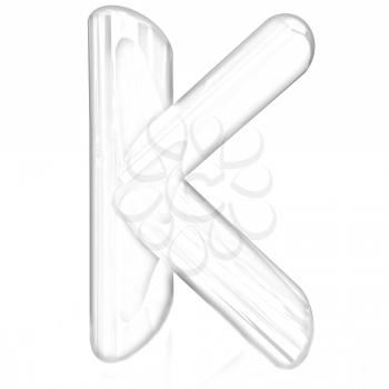 Alphabet on white background. Letter K on a white background