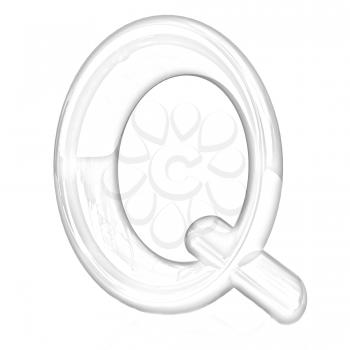 Alphabet on white background. Letter Q on a white background