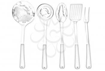 Cutlery on a white background 