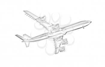 Airplane on a white background