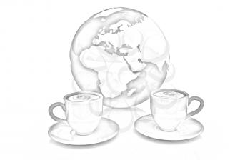 Coffee Global World concept on a white background