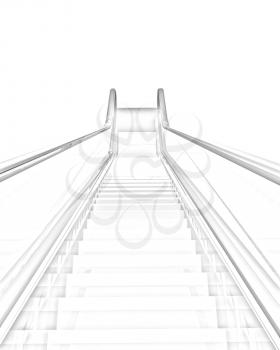 Escalator on a white background