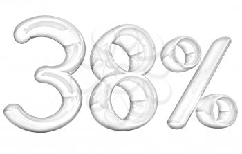 3d red 38 - thirty eight percent on a white background