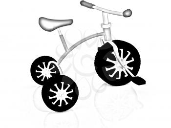 children bicycle on a white background