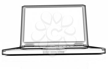 Laptop on a white background