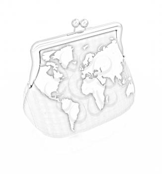 Purse Earth. On-line concept on a white background