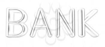 3d metal text bank on a white background