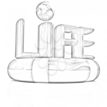 Concept of life-saving.3d illustration. Global