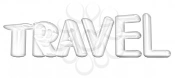 travel 3d red text on a white background