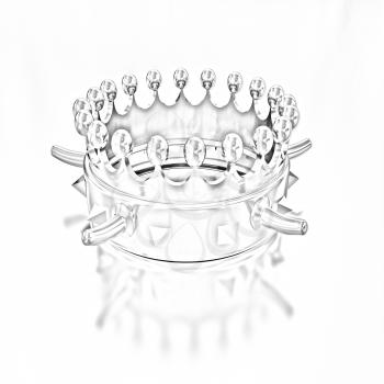 Gold crown isolated on gold background 