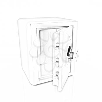 Security metal safe with empty space inside 