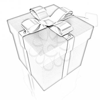 Leather gift-box with gold ribbon