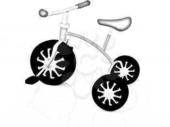 children bicycle on a white background