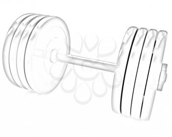 Colorful dumbbell on a white background