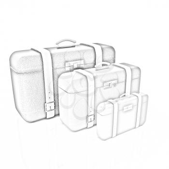 Traveler's suitcases. Family travel concept