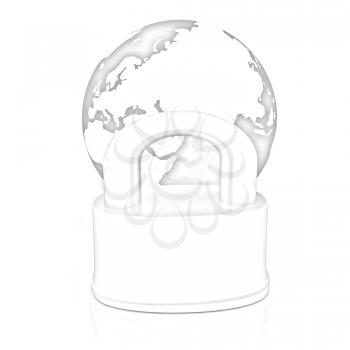 globe and padlock on a white background