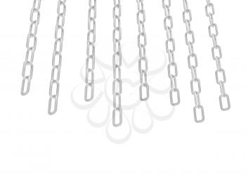 gold chains on white background - 3d illustration