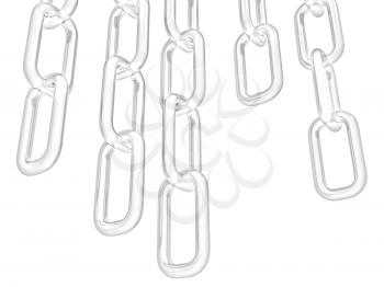 gold chains on white background - 3d illustration