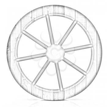 wooden wheel on a white background