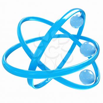 3d atom isolated on white background 