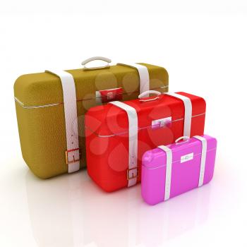 Traveler's suitcases. Family travel concept