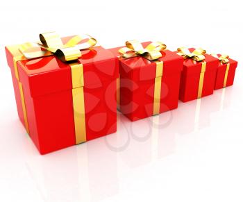 Bright christmas gifts on a white background 