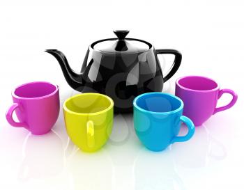 colorfall cups and teapot