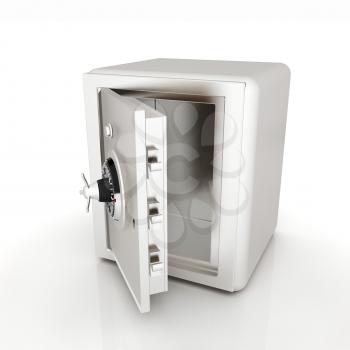 Security metal safe with empty space inside 