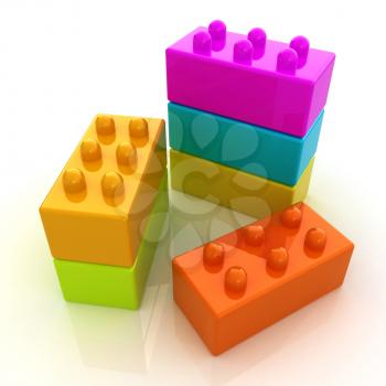 Building blocks on white 