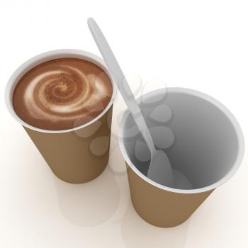 Coffe in fast-food disposable tableware