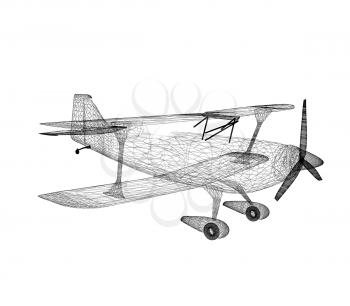 retro airplane isolated on white background 