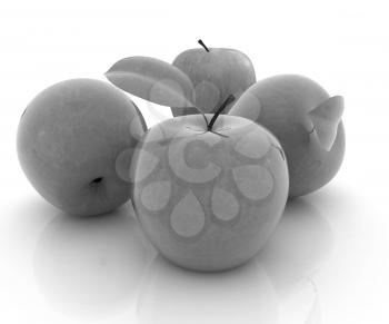 apples on a white background