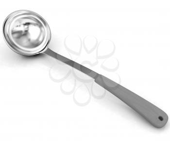 Soup ladle on white background 