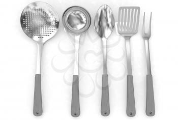 Cutlery on a white background 