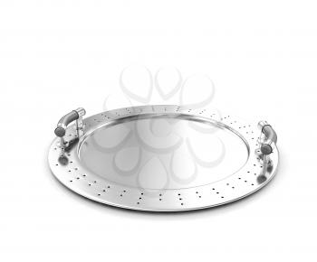 Chrome salver on a white background