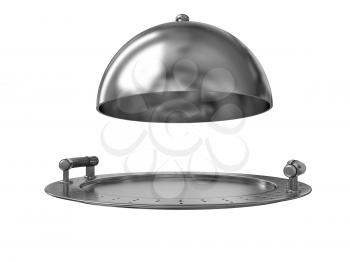 Restaurant cloche isolated on white background 