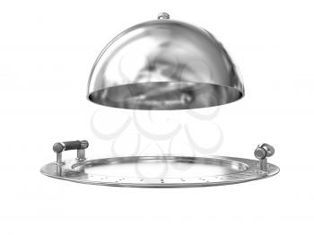 Restaurant cloche isolated on white background 