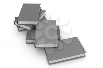 colorful real books on a white background