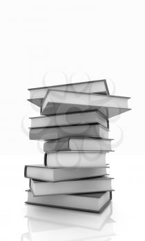 colorful real books on a white background