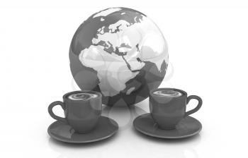 Coffee Global World concept on a white background