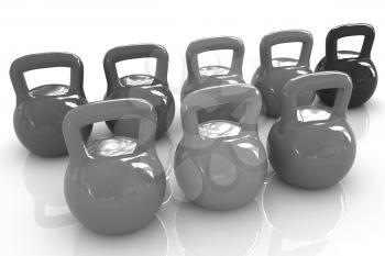 Colorful weights on a white background