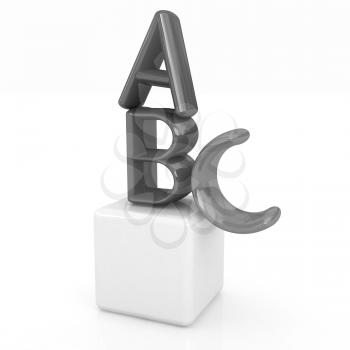 alphabet and blocks on a white background