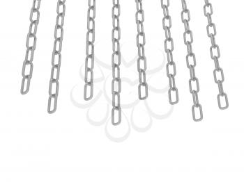 gold chains on white background - 3d illustration