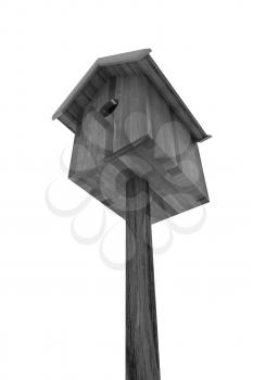 Nest box birdhouse on a white background