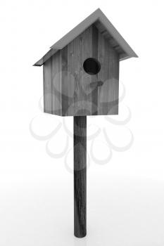 Nest box birdhouse on a white background