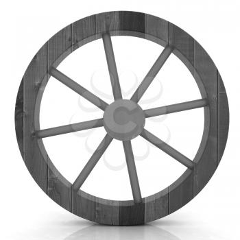 wooden wheel on a white background