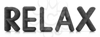 word Relax from the green grass isolated on white background. 3d illustration